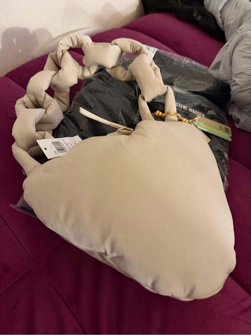 Coachtopia Soft Heart Tote Bag in Light Beige - Picture 8 of 9